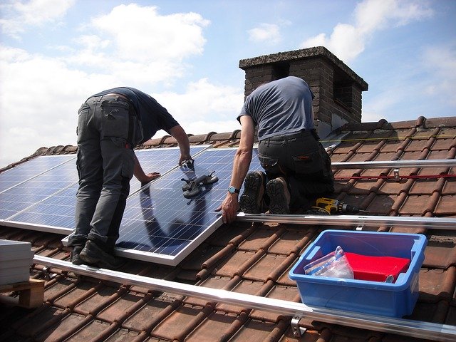 installing solar panels on a home